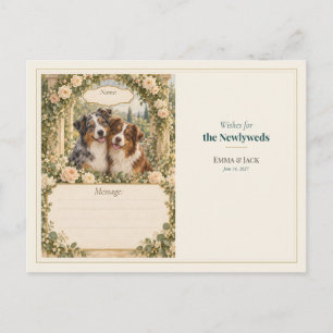Postal Deseos del libro de invitados de la boda del pasto