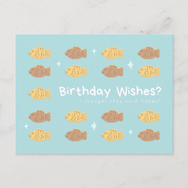 Postal ¿Deseos divertidos de cumpleaños? ¡Pensé que decía (Anverso)