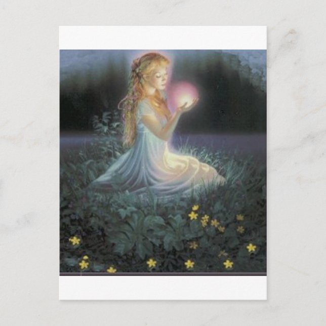 Postal Deseos entre las flores (Anverso)