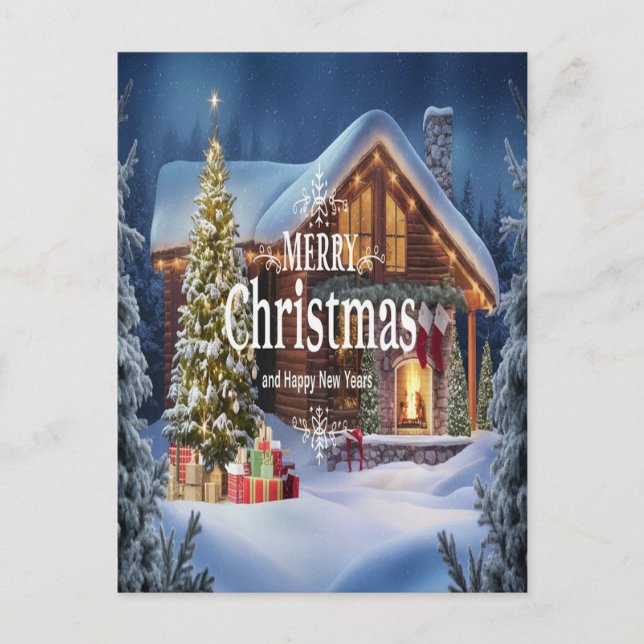 Postal Deseos espumosos de una Feliz Navidad (Anverso)