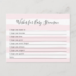 Postal Deseos para el bebé, chica de banda rosa