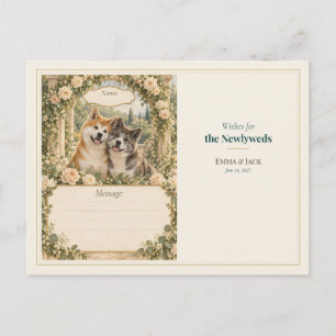 Postal Deseos para el Libro de Invitados de Boda de Akita