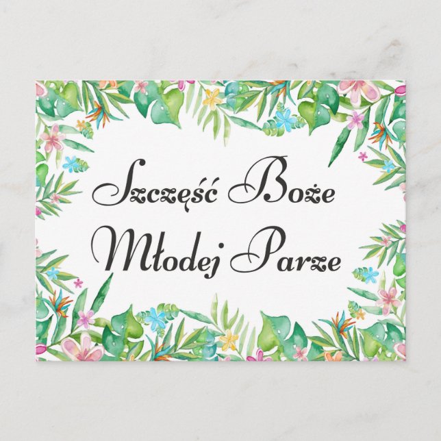 Postal Deseos para joven pareja polaca (Anverso)