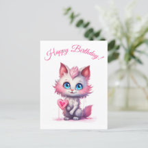 Deseos Purr-férreos de cumpleaños - Cute Kitty