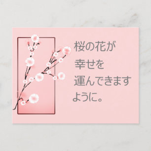 Postal Deseos sakura en japonés