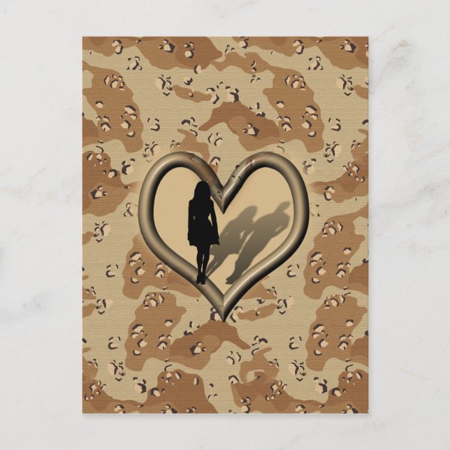 Postal DesertCamo Mujer desaparecida hombrePostcard (Anverso)