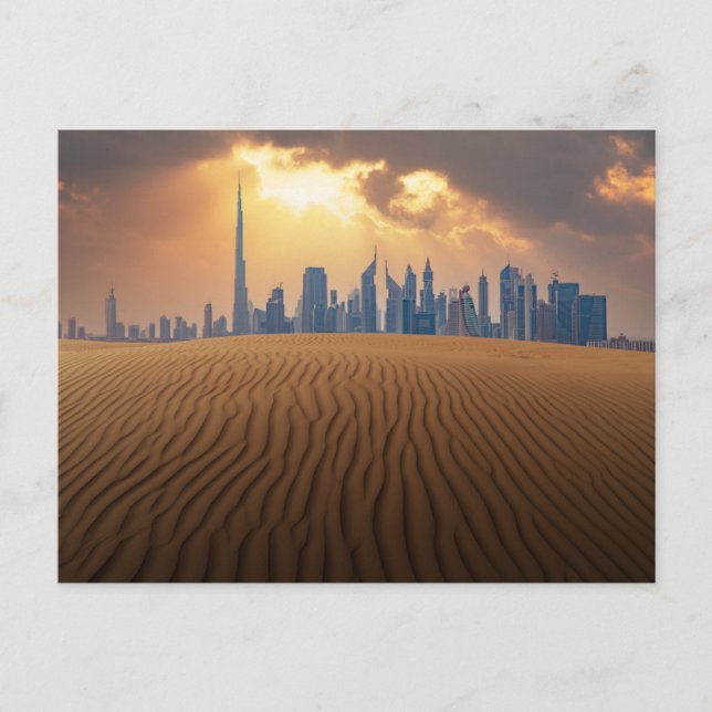 Postal Deserts | Dubai's Skyline View from Sand Dune (Anverso)