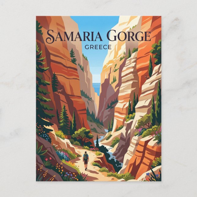 Postal Desfiladero de Samaria Grecia (Anverso)