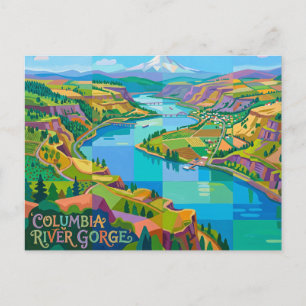 Postal Desfiladero del río Columbia, Hood River, Oregon,