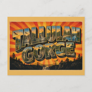Postal Desfiladero Tallulah Georgia Cañón Profundo Cascad