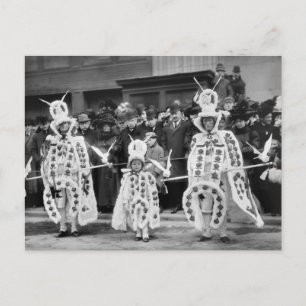 Postal Desfile de bufones, Día de Año Nuevo, 1909