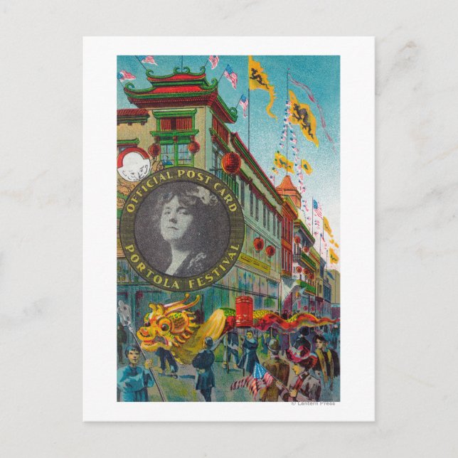 Postal Desfile de Chinatown por el Festival Portola (Anverso)