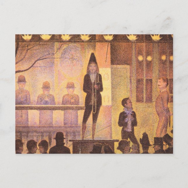 Postal Desfile de circo por Georges Seurat (Anverso)