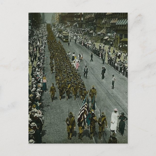 Postal Desfile de la Primera Guerra Mundial 1918 Diaposit (Anverso)