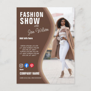Postal desfile de moda LOGOTIPO personalizado folleto Pós