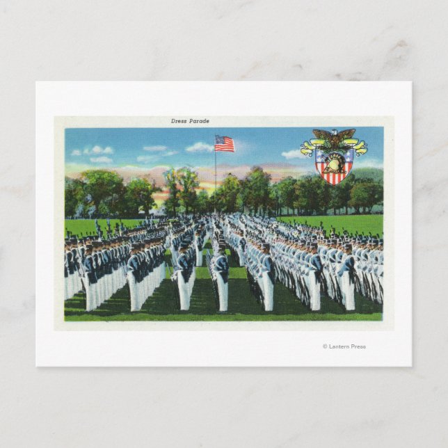 Postal Desfile de vestidos de la Academia Militar (Anverso)