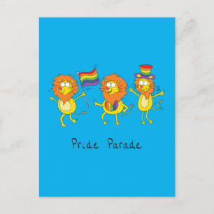 Postal Desfile del Orgullo Gay Leones LGBTQ Grandes Felin