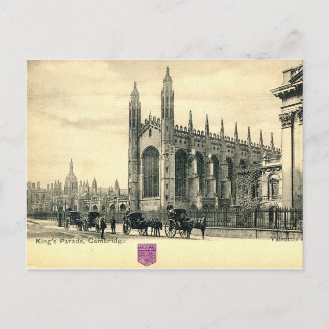 Postal Desfile del Rey, Cambridge Inglaterra 1915 (Anverso)