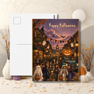 Postal Desfile Feliz Halloween Truco o Trato