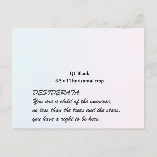 postal DESIDERATA (Anverso)