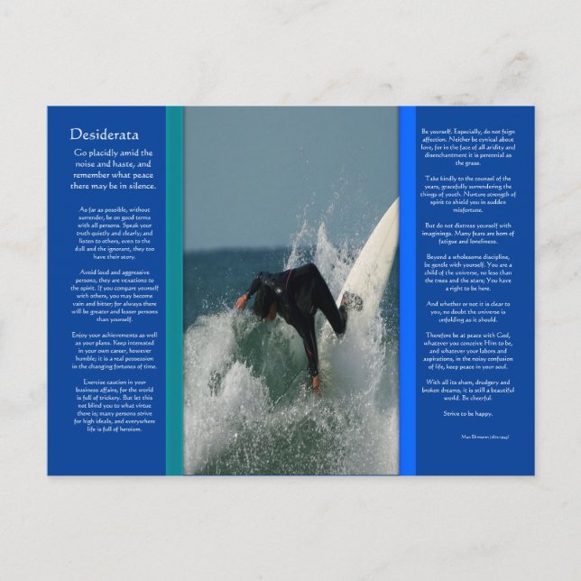 Postal DESIDERATA Face Buceo Postcard (Anverso)