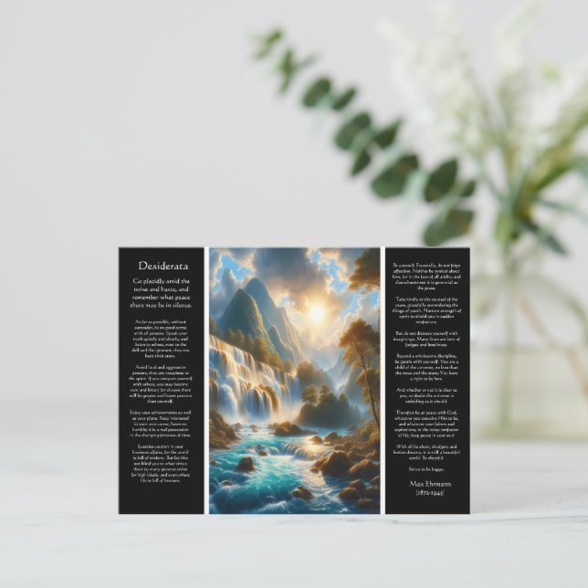 Postal DESIDERATA Fluye Suavemente Con Grace (Anverso de pie)