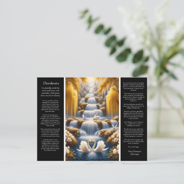 Postal Desiderata Golden Valley, sincera romance (Anverso de pie)