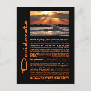 Postal Desiderata Poem Wave Abrazando Sunset