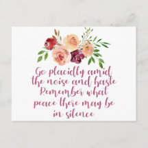 Desiderata poema Meditación pacífica