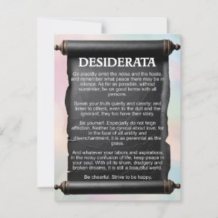 Postal Desiderata Postcard