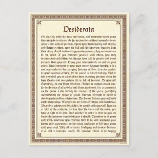 Postal Desiderata Postcard
