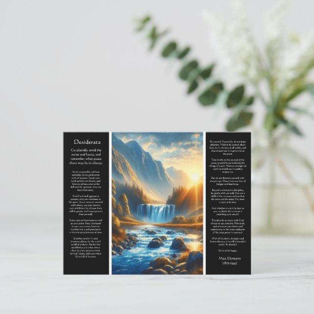 Postal Desiderata Waterfall Haven (Anverso de pie)