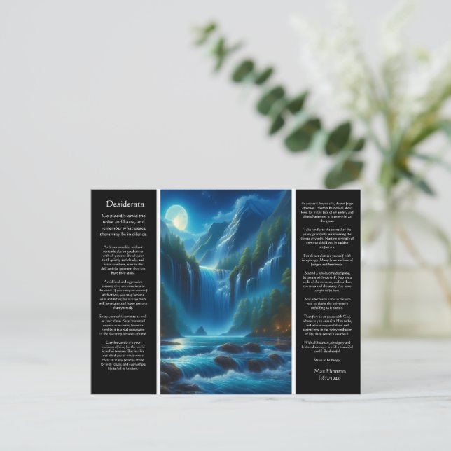 Postal Desiderata Waterfall Wisdom (Anverso de pie)