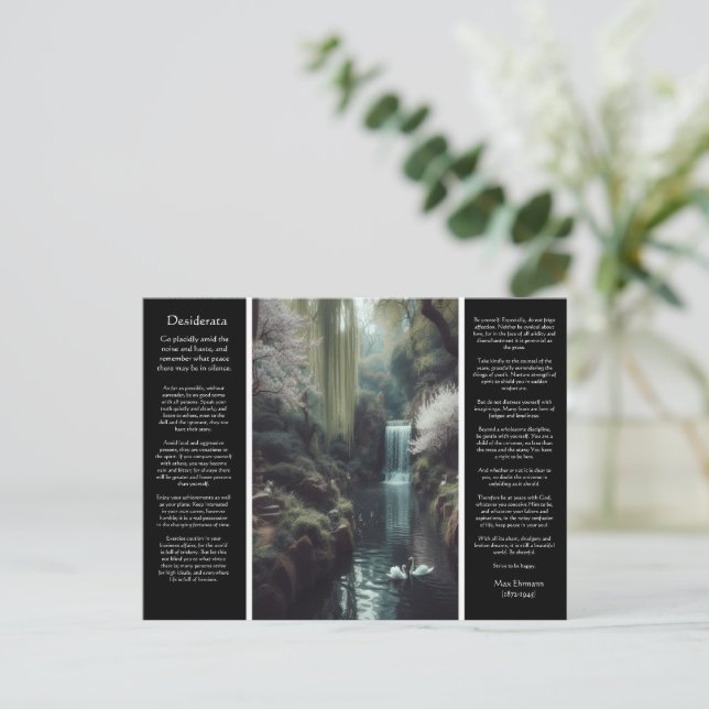 Postal Desiderata Woodland Whispers Flores de cerezo, Tra (Anverso de pie)