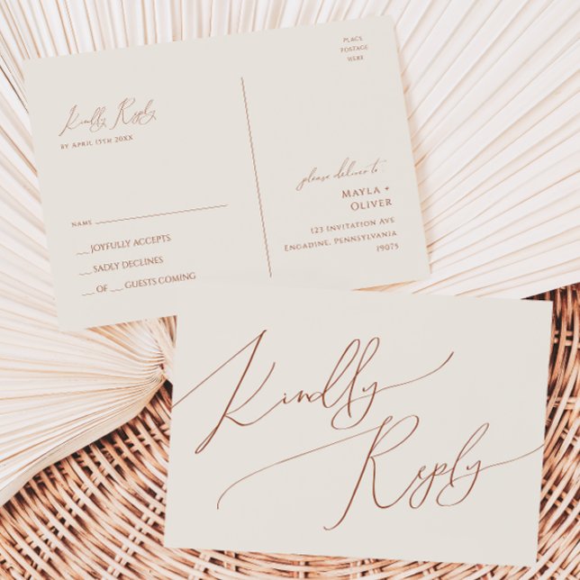 Postal Desierto caprichoso | Beige Wedding RSVP (Subido por el creador)