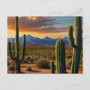Postal Desierto de Cactus Hermoso