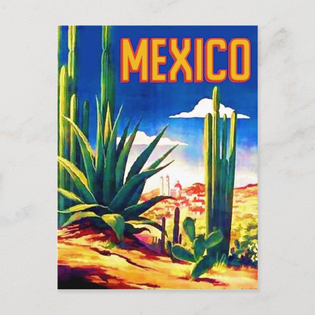 Postal Desierto de México, viaje clásico, vintage (Anverso)