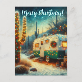 Postal Desierto de Navidades del Camper Vintage Saguaro C