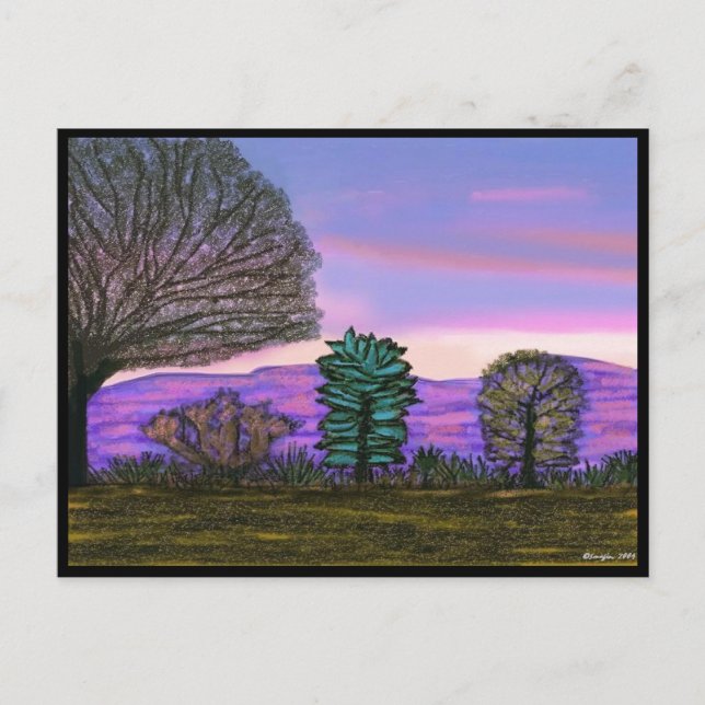 Postal Desierto de Nevada Púrpura (Anverso)