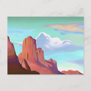 Postal Desierto del Suroeste con Montañas Arte Minimalist