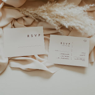 Postal Desierto simple Boda Blanca Natural RSVP