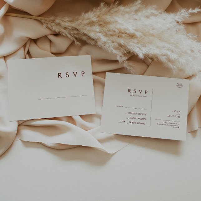 Postal Desierto simple | Boda Blanca Natural RSVP (Subido por el creador)