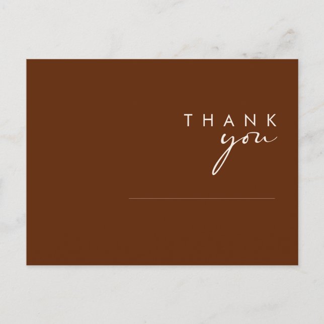 Postal Desierto Simple | Oscuro Agradecimiento de Boda co (Anverso)