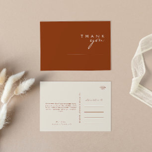 Postal Desierto Simple   Terracota Agradecimiento de Boda