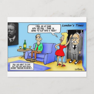 Postal Deslizar En Un Teddy... Roosevelt Graciosos Regalo