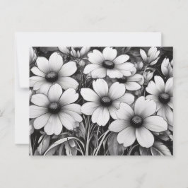 Postal Deslumbramiento floral monocromático en flor