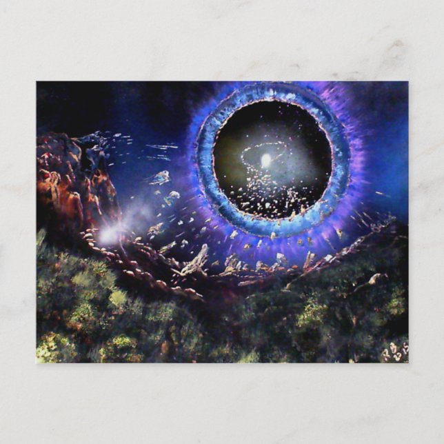 Postal Desmantelamiento de un planeta (Anverso)