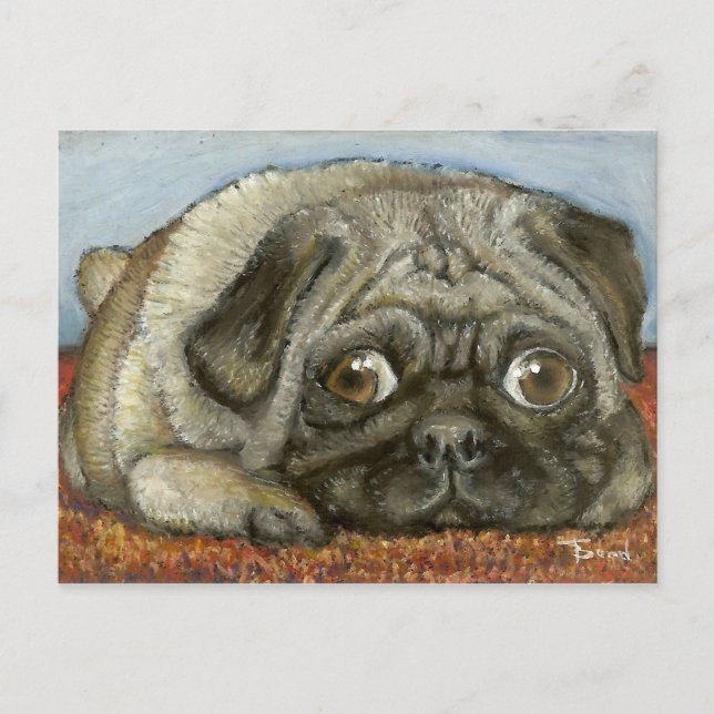 Postal Desnudar pug (Anverso)