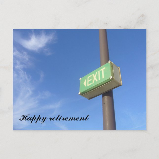 Postal despedida de salida feliz (Anverso)