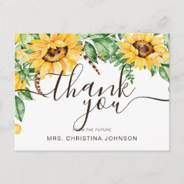 Postal Despedida de Soltera de Girasoles Rústicos Agradec